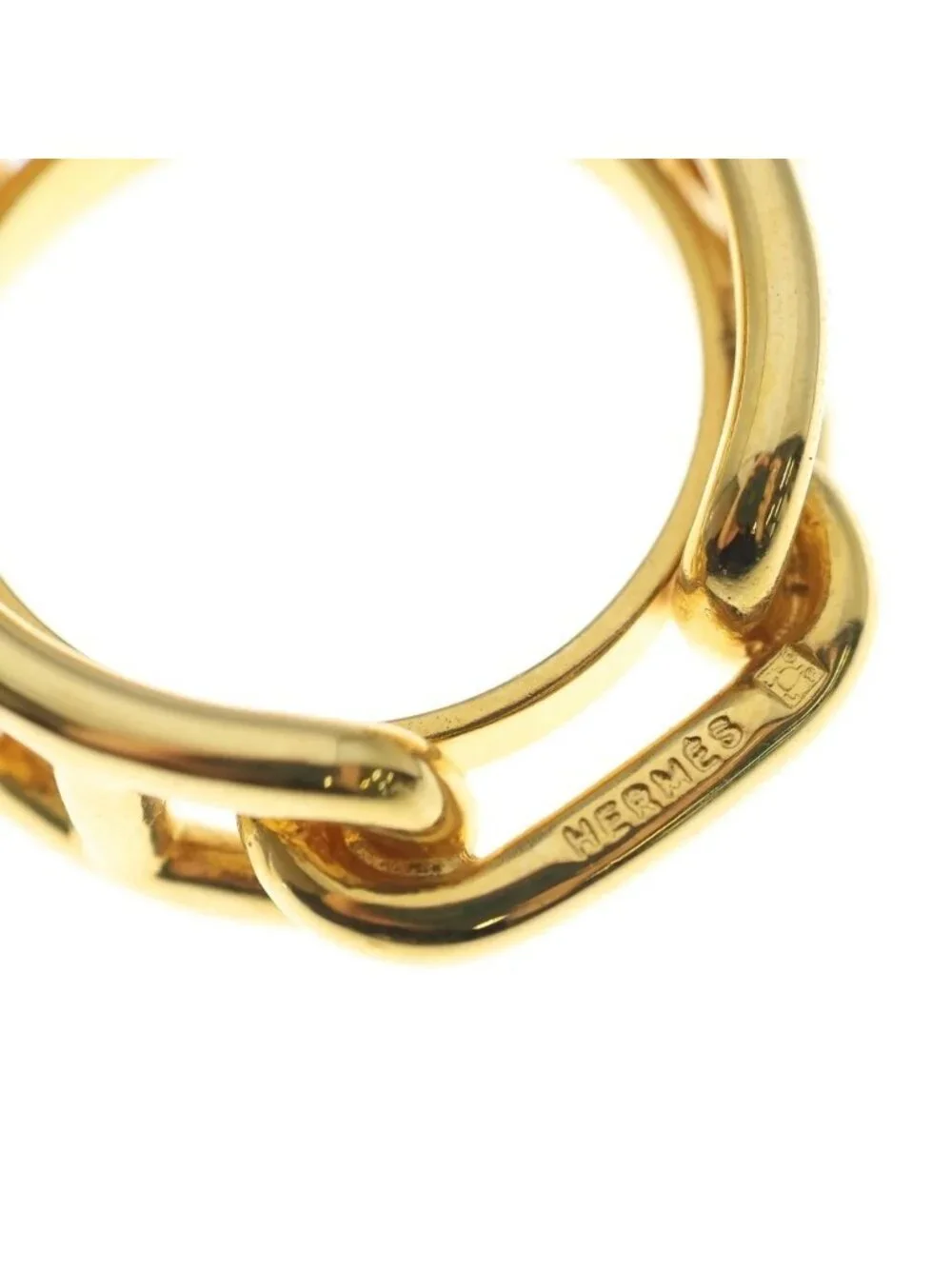 Hermes Chaine D'ancre Scarf Ring Gold